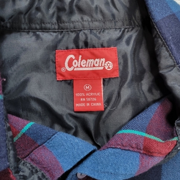 Coleman Flannel button front shirt Men's Size Medium red plaid - Picture 2 of 6